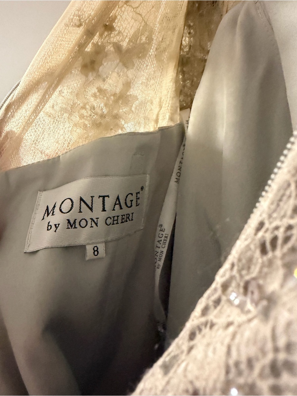 Montage by Mon Cherie Evening Gown - Neutral Champagne/Tan color - Picture 7 of 10